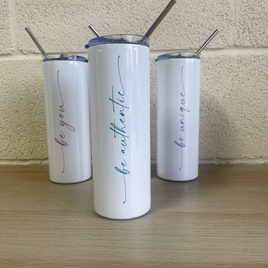 Tall Tumbler with lid and metal straw