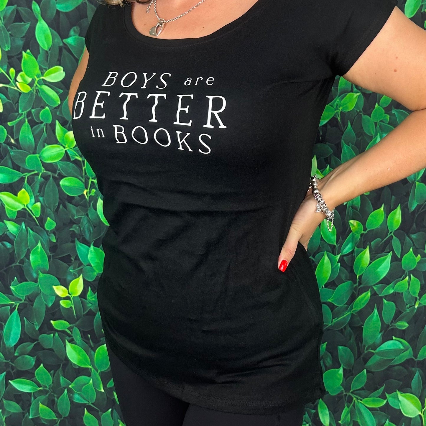 Short Sleeve Fitted T-Shirt 'Boys are Better in Books'