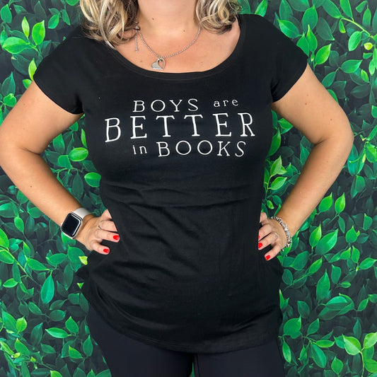 Short Sleeve Fitted T-Shirt 'Boys are Better in Books'