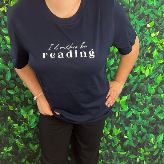 Classic Short Sleeve T-Shirt 'I'd rather be reading'