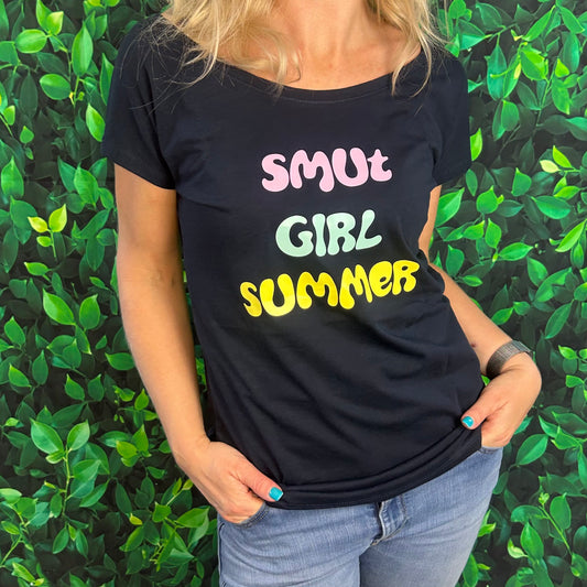 Short Sleeve Fitted T-Shirt 'Smut Girl Summer'