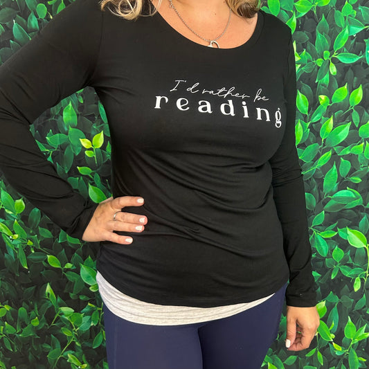 Long Sleeve T-Shirt 'I'd rather be reading'